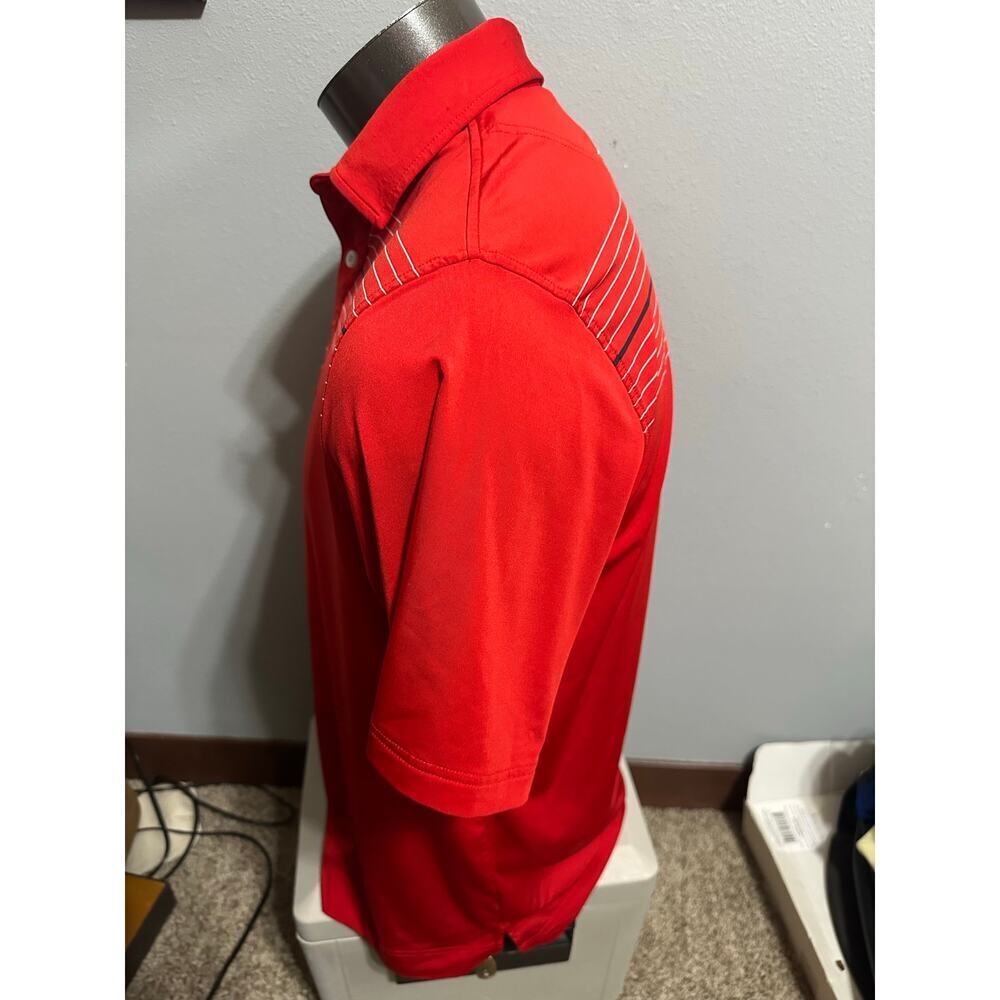FootJoy Mens Large Red Striped Short Sleeve Polo - Picture 2 of 5
